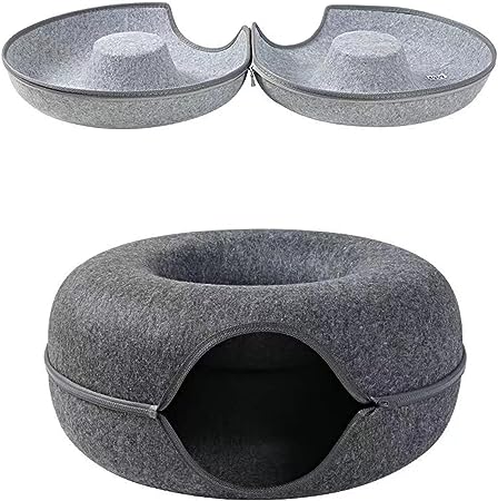 Cat Donut Felt Tunnel Bed
